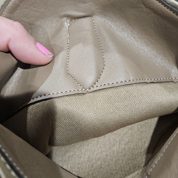 PIERRE DUMAS Faux Suede Tall Heeled Cowboy Boots. Taupe Brown/pearl Accents. 7.5 - Picture 5 of 16